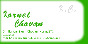 kornel chovan business card